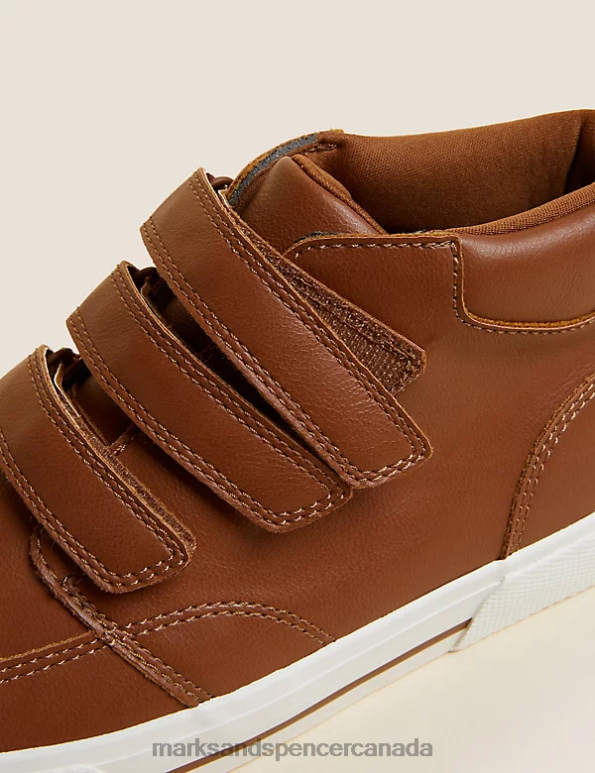 Kids Tan Footwear Marks & Spencer Freshfeet Riptape High Tops 20VTD8241 - Marks and Spencer Canada locations