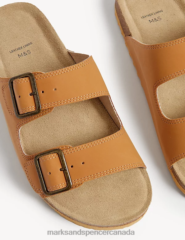 Marks and Spencer Canada - Kids Tan Footwear Marks & Spencer Slip on Footbed Sandal 20VTD8933
