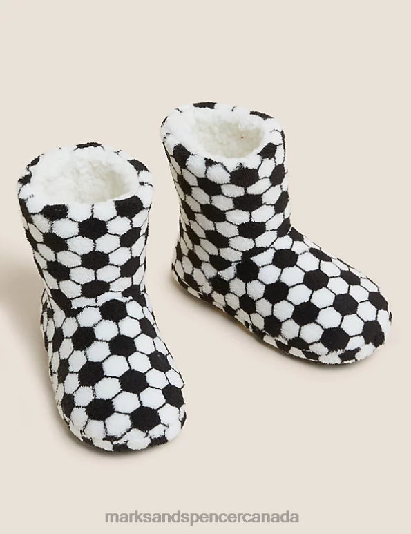Marks and Spencer sale - Kids White Mix Footwear Marks & Spencer Football Slipper Boots 20VTD8593