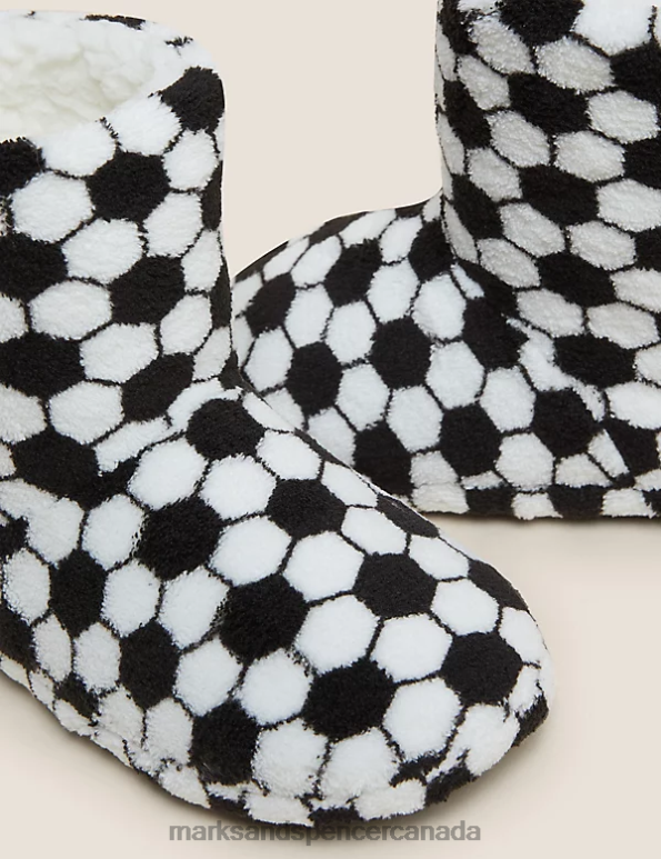 Marks and Spencer sale - Kids White Mix Footwear Marks & Spencer Football Slipper Boots 20VTD8593