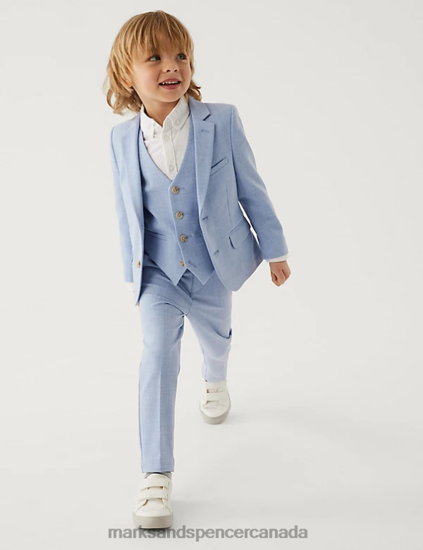 Kids Blue Clothing Marks & Spencer Mini Me Suit Waistcoat 20VTD7916 - Marks and Spencer Canada locations