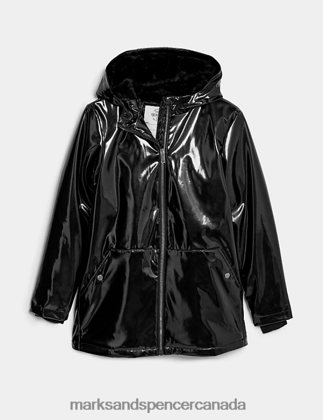 Marks and Spencer Canada - Clothing 20VTD9171 Black Kids Marks & Spencer Stormwear Hooded Fisherman Coat