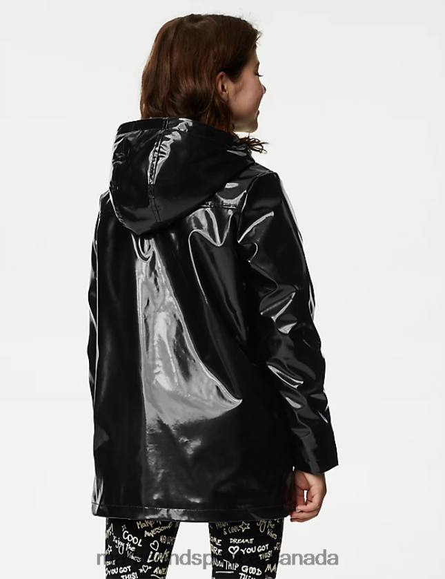 Marks and Spencer Canada - Clothing 20VTD9171 Black Kids Marks & Spencer Stormwear Hooded Fisherman Coat