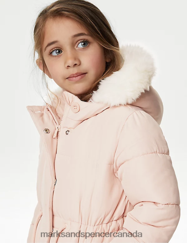 Clothing 20VTD9280 Pink Kids Marks & Spencer Stormwear Hooded Parka Coat - Marks and Spencer outlet