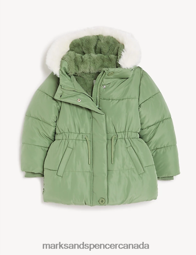 Marks and Spencer Canada - Clothing 20VTD9281 Khaki Kids Marks & Spencer Stormwear Hooded Parka Coat