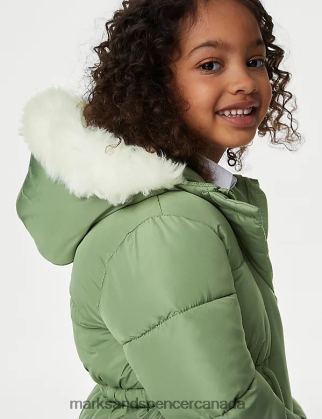 Marks and Spencer Canada - Clothing 20VTD9281 Khaki Kids Marks & Spencer Stormwear Hooded Parka Coat