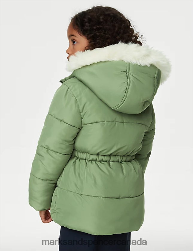 Marks and Spencer Canada - Clothing 20VTD9281 Khaki Kids Marks & Spencer Stormwear Hooded Parka Coat