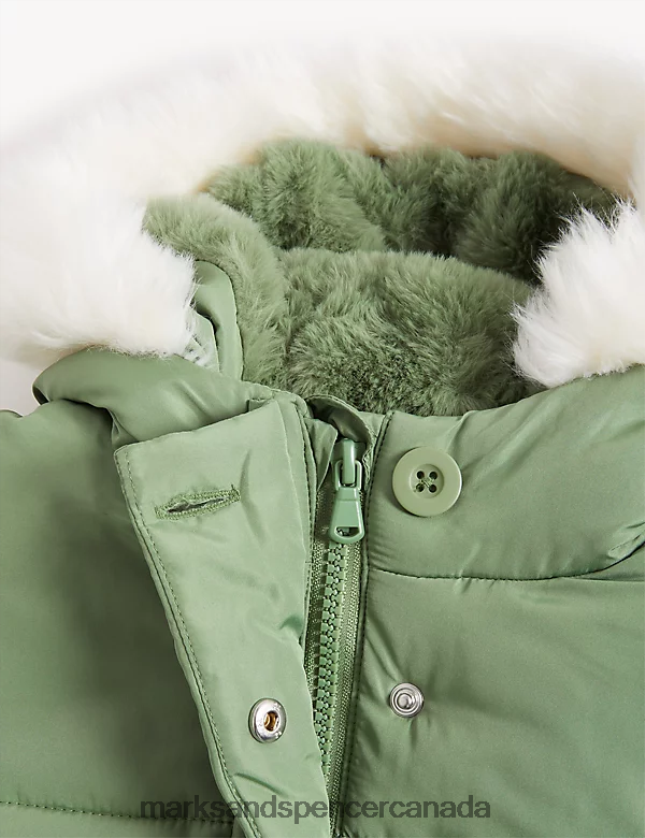 Marks and Spencer Canada - Clothing 20VTD9281 Khaki Kids Marks & Spencer Stormwear Hooded Parka Coat