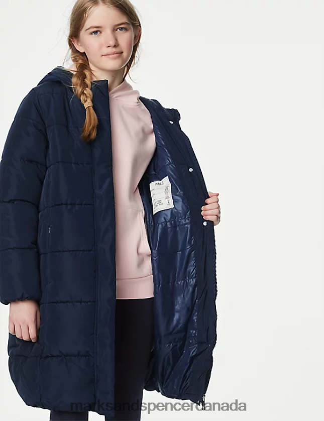 Marks and Spencer Canada - Clothing 20VTD9795 Navy Kids Marks & Spencer Stormwear Longline Padded Coat
