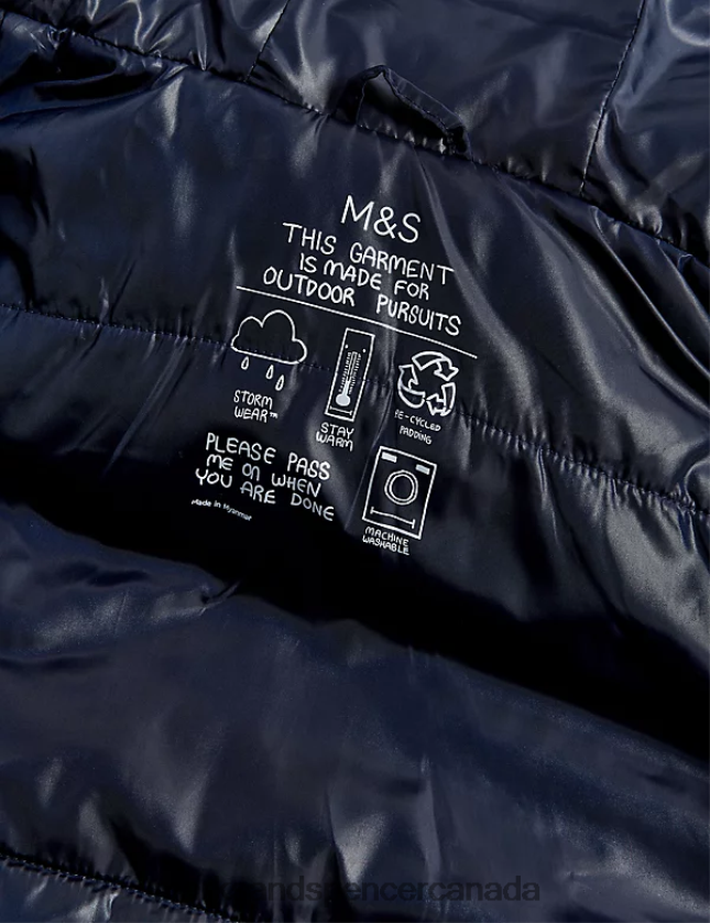 Marks and Spencer Canada - Clothing 20VTD9795 Navy Kids Marks & Spencer Stormwear Longline Padded Coat