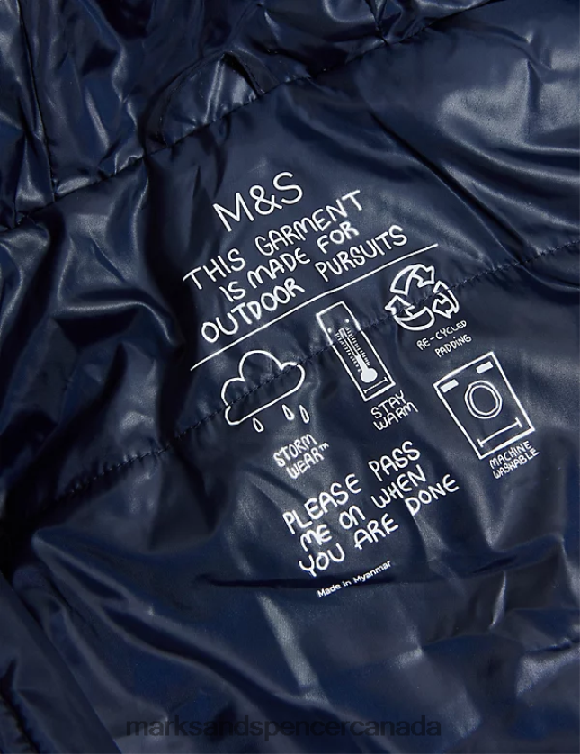 Marks and Spencer Canada - Clothing 20VTD9795 Navy Kids Marks & Spencer Stormwear Longline Padded Coat