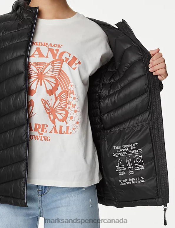 Marks and Spencer near me - Kids Black Clothing Marks & Spencer Stormwear Lightweight Padded Coat 20VTD8858