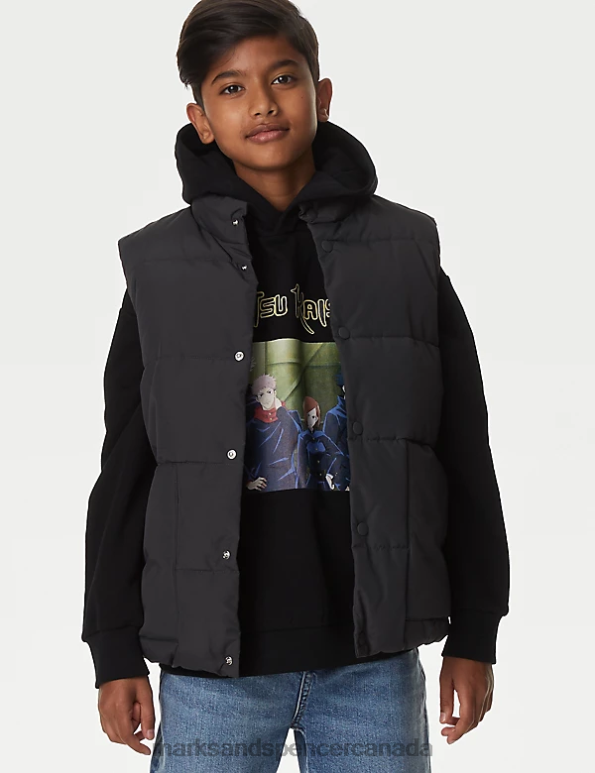 Marks and Spencer Canada - Kids Charcoal Clothing Marks & Spencer Stormwear Borg Lined Padded Gilet 20VTD8463