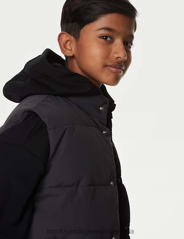 Marks and Spencer Canada - Kids Charcoal Clothing Marks & Spencer Stormwear Borg Lined Padded Gilet 20VTD8463