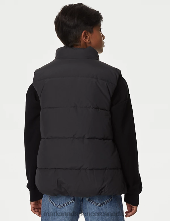 Marks and Spencer Canada - Kids Charcoal Clothing Marks & Spencer Stormwear Borg Lined Padded Gilet 20VTD8463
