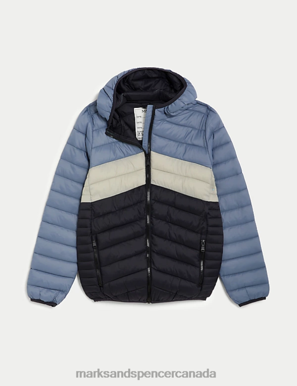 Marks and Spencer Canada - Kids Charcoal Mix Clothing Marks & Spencer Stormwear Lightweight Padded Jacket 20VTD7972