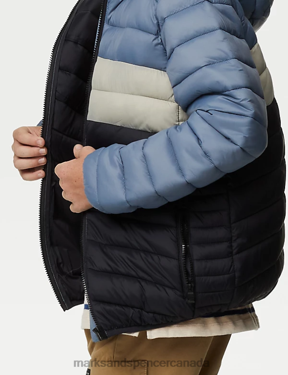 Marks and Spencer Canada - Kids Charcoal Mix Clothing Marks & Spencer Stormwear Lightweight Padded Jacket 20VTD7972