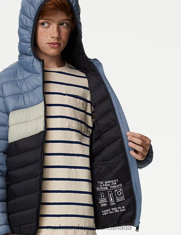 Marks and Spencer Canada - Kids Charcoal Mix Clothing Marks & Spencer Stormwear Lightweight Padded Jacket 20VTD7972