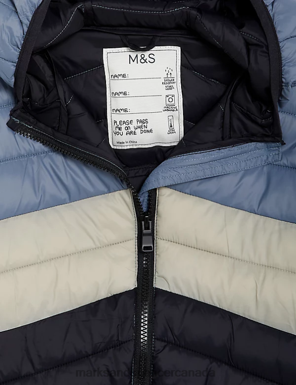 Marks and Spencer Canada - Kids Charcoal Mix Clothing Marks & Spencer Stormwear Lightweight Padded Jacket 20VTD7972