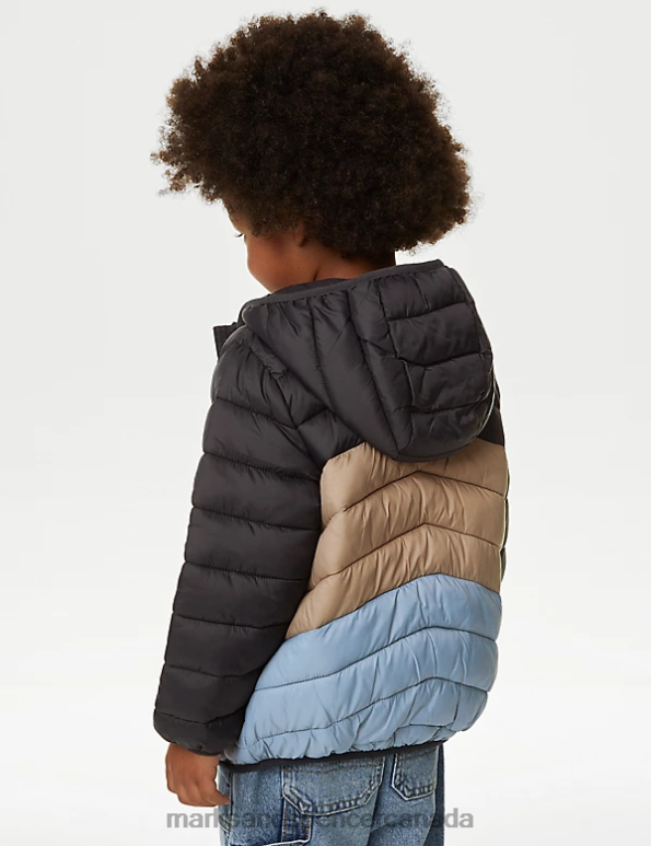 Marks and Spencer sale - Kids Charcoal Mix Clothing Marks & Spencer Stormwear Lightweight Padded Jacket 20VTD8167