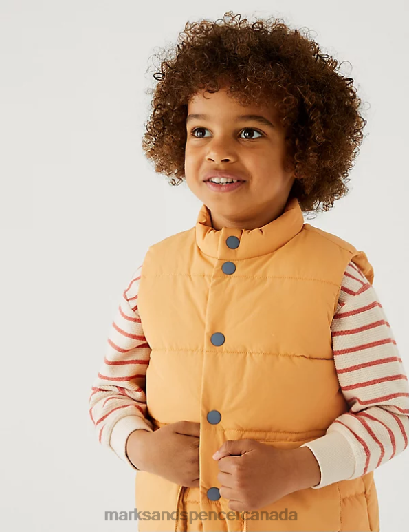 Marks and Spencer sale - Kids Faded Orange Clothing Marks & Spencer Stormwear Padded Gilet 20VTD8493