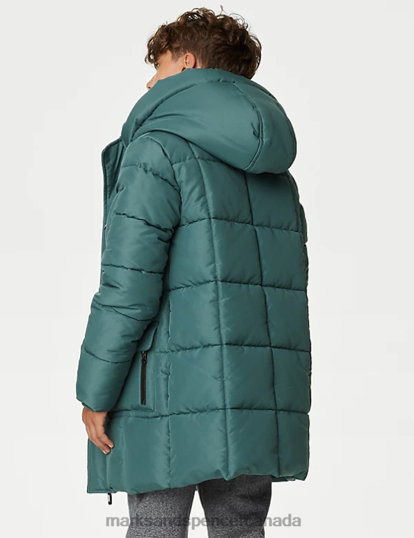 Kids Green Clothing Marks & Spencer Stormwear Longline Padded Raincoat 20VTD8131 - Marks and Spencer Canada locations