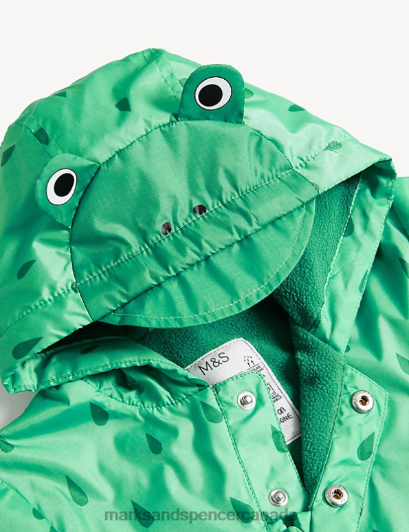 Marks and Spencer Canada - Kids Green Mix Clothing Marks & Spencer Hooded Frog Puddlesuit 20VTD7453