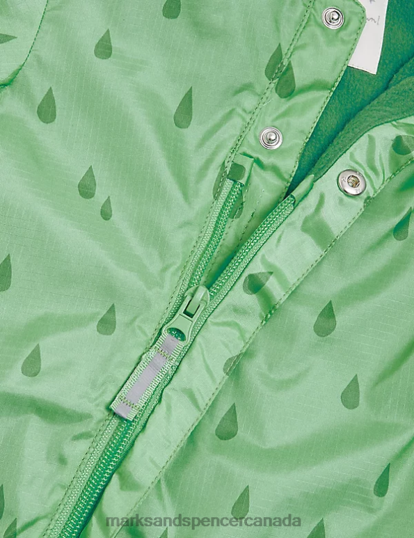 Marks and Spencer Canada - Kids Green Mix Clothing Marks & Spencer Hooded Frog Puddlesuit 20VTD7453