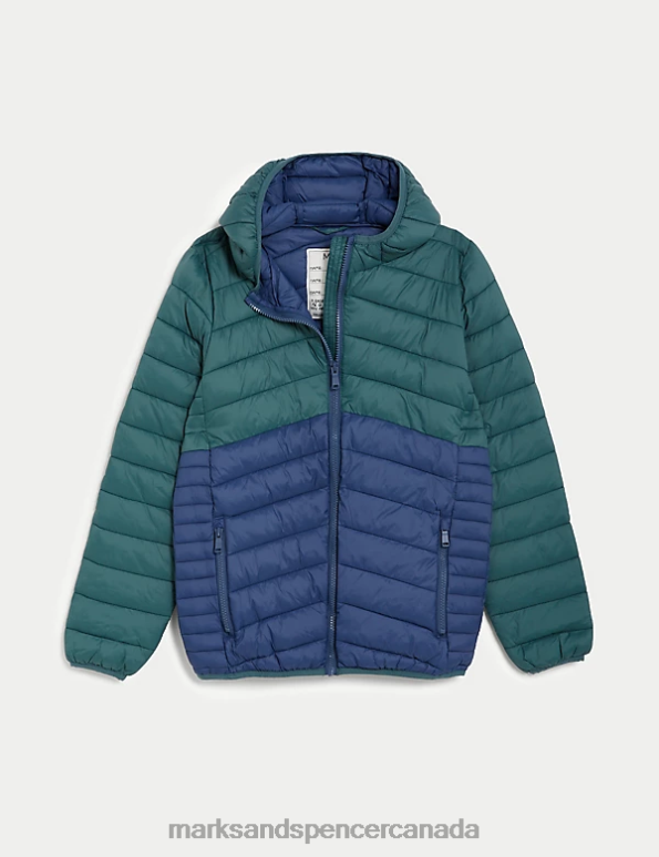 Marks and Spencer near me - Kids Green Mix Clothing Marks & Spencer Stormwear Lightweight Padded Jacket 20VTD8256