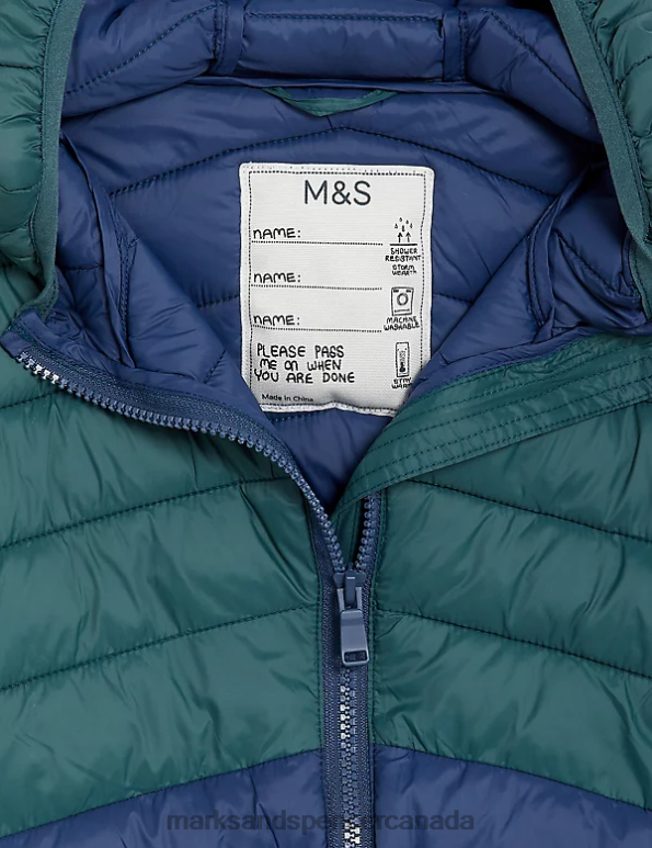 Marks and Spencer near me - Kids Green Mix Clothing Marks & Spencer Stormwear Lightweight Padded Jacket 20VTD8256