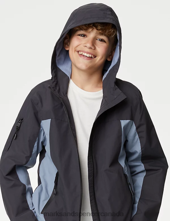 Marks and Spencer near me - Kids Grey Mix Clothing Marks & Spencer Stormwear Hooded Anorak 20VTD7864