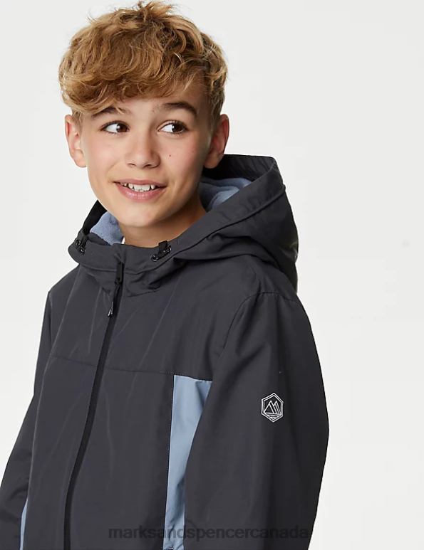 Marks and Spencer near me - Kids Grey Mix Clothing Marks & Spencer Stormwear Hooded Anorak 20VTD7864