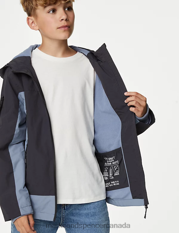 Marks and Spencer near me - Kids Grey Mix Clothing Marks & Spencer Stormwear Hooded Anorak 20VTD7864