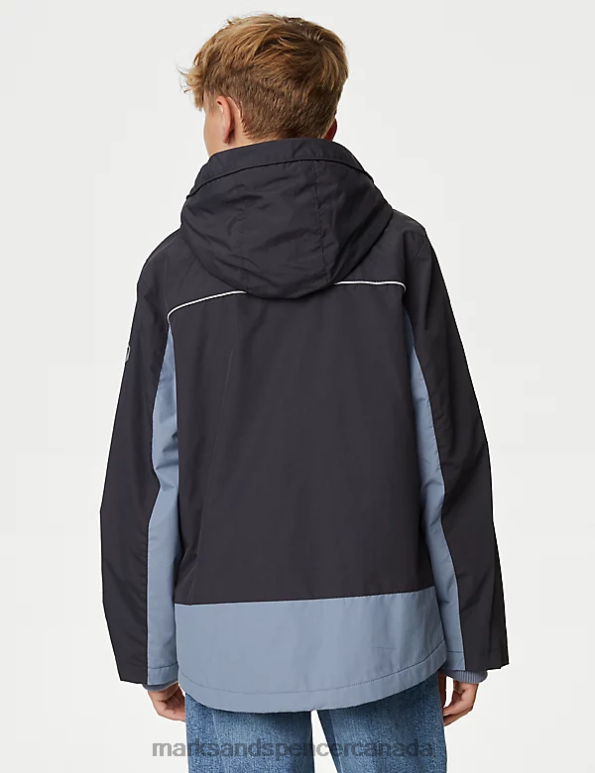 Marks and Spencer near me - Kids Grey Mix Clothing Marks & Spencer Stormwear Hooded Anorak 20VTD7864