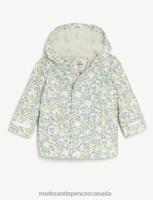 Kids Multi Clothing Marks & Spencer Stormwear Floral Hooded Fisherman Coat 20VTD8805 - Marks and Spencer Canada locations