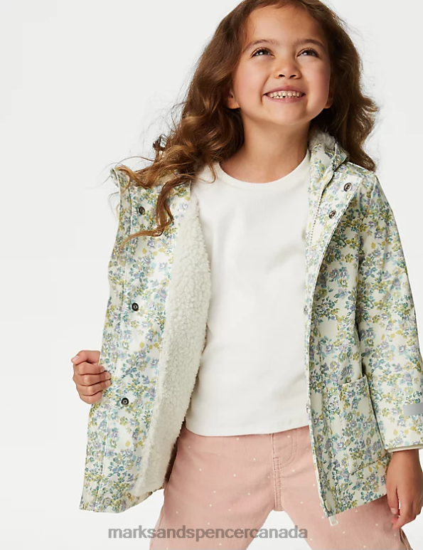 Kids Multi Clothing Marks & Spencer Stormwear Floral Hooded Fisherman Coat 20VTD8805 - Marks and Spencer Canada locations