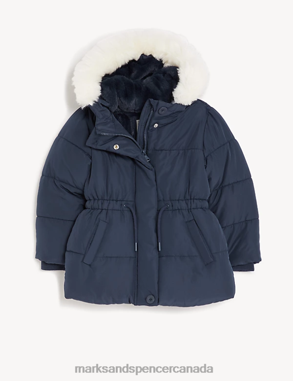 Kids Navy Clothing Marks & Spencer Stormwear Hooded Parka Coat 20VTD9002 - Marks and Spencer outlet