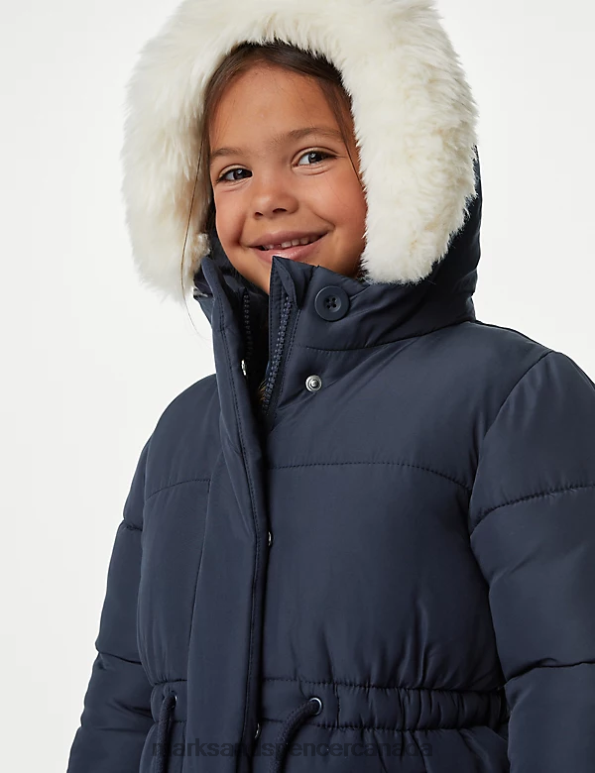Kids Navy Clothing Marks & Spencer Stormwear Hooded Parka Coat 20VTD9002 - Marks and Spencer outlet