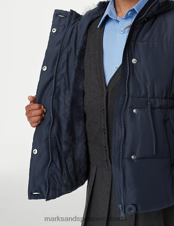 Kids Navy Clothing Marks & Spencer Stormwear Hooded Parka Coat 20VTD9002 - Marks and Spencer outlet