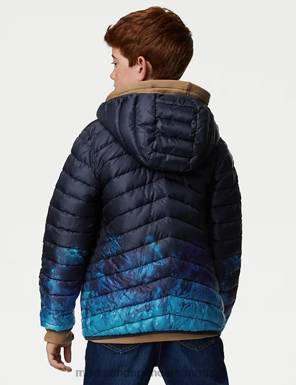 Kids Navy Mix Clothing Marks & Spencer Stormwear Lightweight Padded Jacket 20VTD8258 - Marks and Spencer online