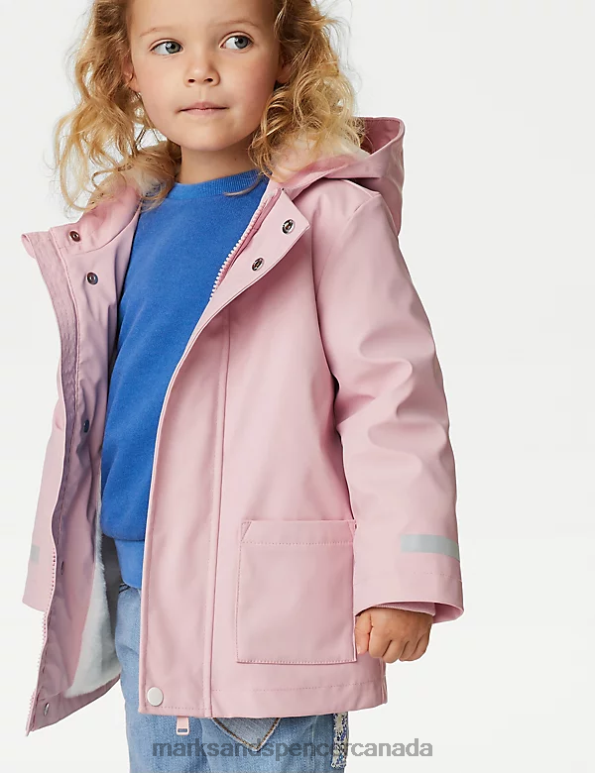 Marks and Spencer Canada - Kids Pink Clothing Marks & Spencer Stormwear Hooded Fisherman Coat 20VTD8852