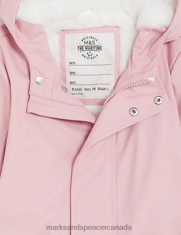 Marks and Spencer Canada - Kids Pink Clothing Marks & Spencer Stormwear Hooded Fisherman Coat 20VTD8852