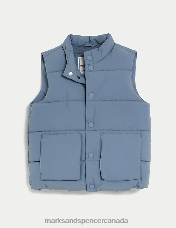 Kids Steel Blue Clothing Marks & Spencer Stormwear Padded Gilet 20VTD8494 - Marks and Spencer online