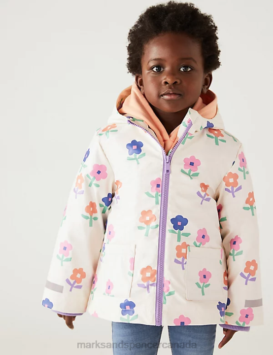 Marks and Spencer sale - Marks & Spencer Kids 3-in-1 Stormwear Floral Fisherman Coat Clothing Cream Mix 20VTD9057