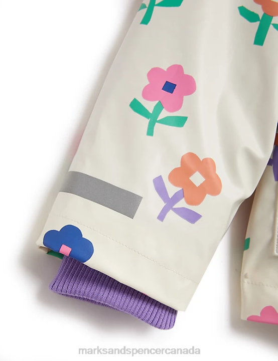 Marks and Spencer sale - Marks & Spencer Kids 3-in-1 Stormwear Floral Fisherman Coat Clothing Cream Mix 20VTD9057