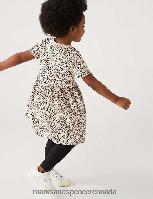 Marks and Spencer near me - Clothing 20VTD9254 Beige Kids Marks & Spencer Cotton Rich Animal Print Dress