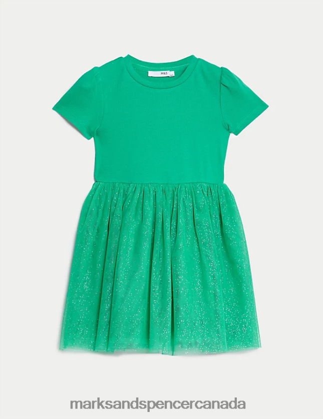 Marks and Spencer near me - Clothing 20VTD9399 Bright Jade Kids Marks & Spencer Tulle Glitter Dress
