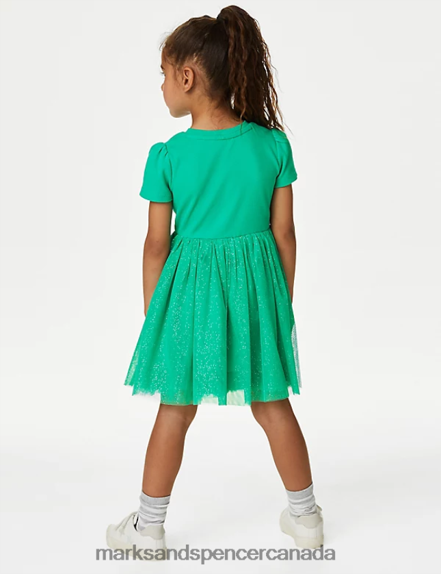 Marks and Spencer near me - Clothing 20VTD9399 Bright Jade Kids Marks & Spencer Tulle Glitter Dress