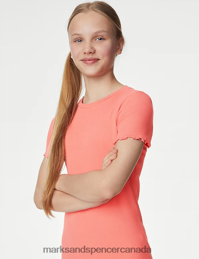 Marks and Spencer Canada - Clothing 20VTD9557 Coral Kids Marks & Spencer Cotton Rich Dress