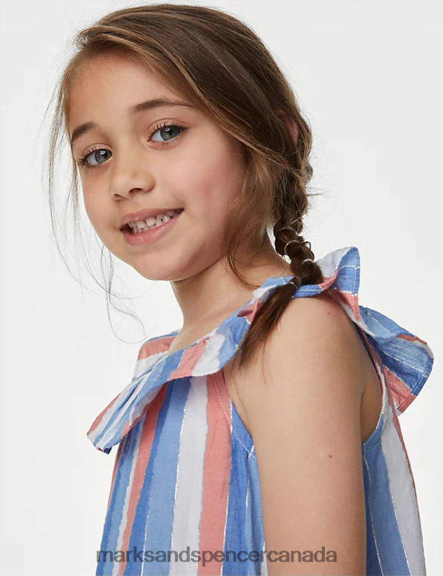 Marks and Spencer near me - Clothing 20VTD9607 Multi Kids Marks & Spencer Cotton Rich Striped Frill Dress
